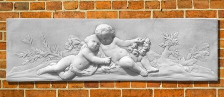 789/I - PANNELLO PUTTI IN MARMO CEMENTO