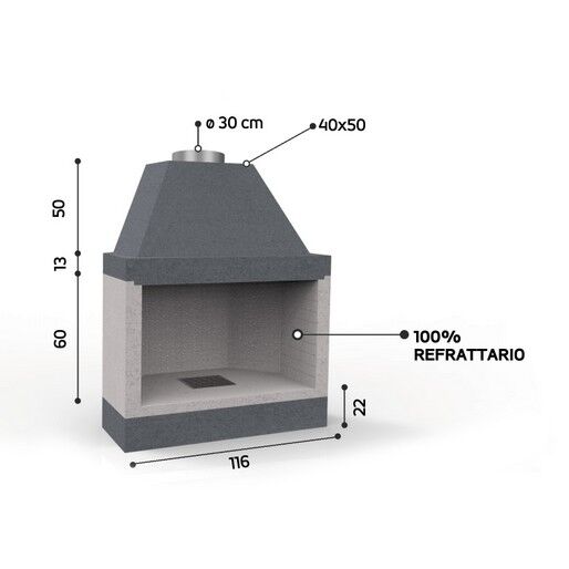 KR100SUPER/EM - CAMINETTO PREFABBRICATO